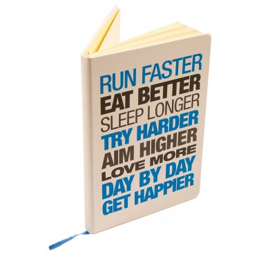 Motivational Notebook - Hardback A5 White/Blue